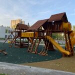 Установка детской площадки в Белгородской области, парк на территории городской больницы